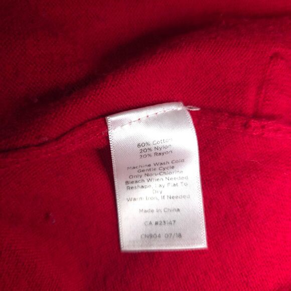 Talbots Womens Medium Red V-Neck Pullover Long Sleeve Sweater - Picture 4 of 7